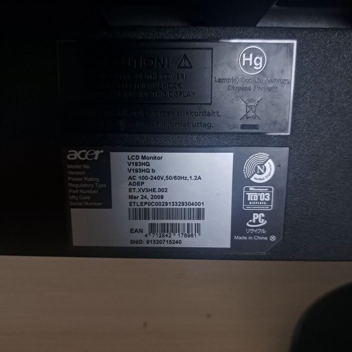 Monitor acer V193hq