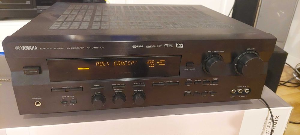 Wzmacniacz z radiem Yamaha RX-V496 czarny z pilotem (Optyk, PHONO)