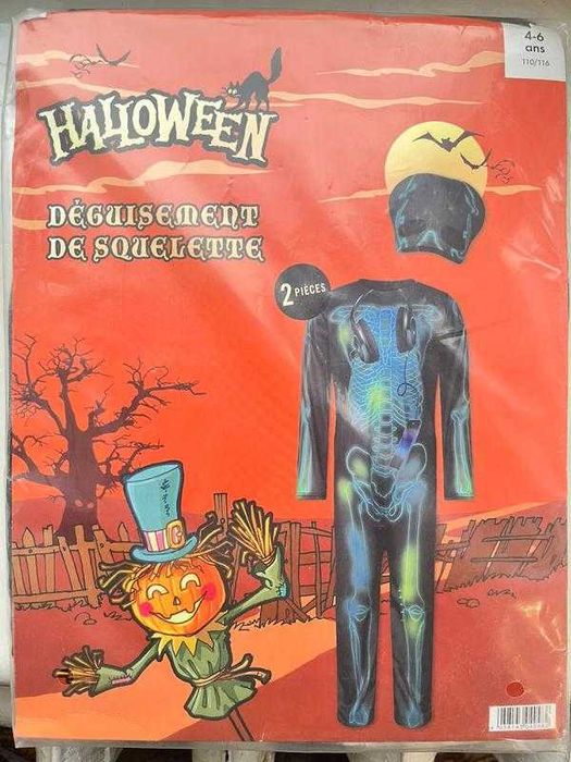 Карнавальний костюм скелет кощій 4 6 років на хеловін геловін скелетик