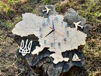 Патріотичний годинник карта Україні на стіну