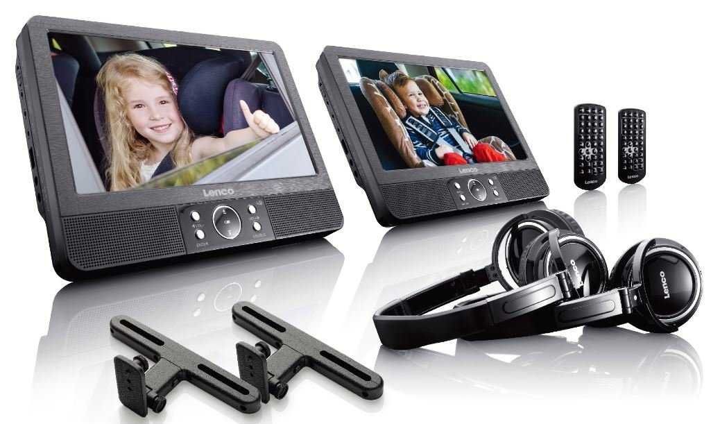 Przenośny odtwarzacz DVD LENCO DVP-939 (dwa ekrany) Czarny