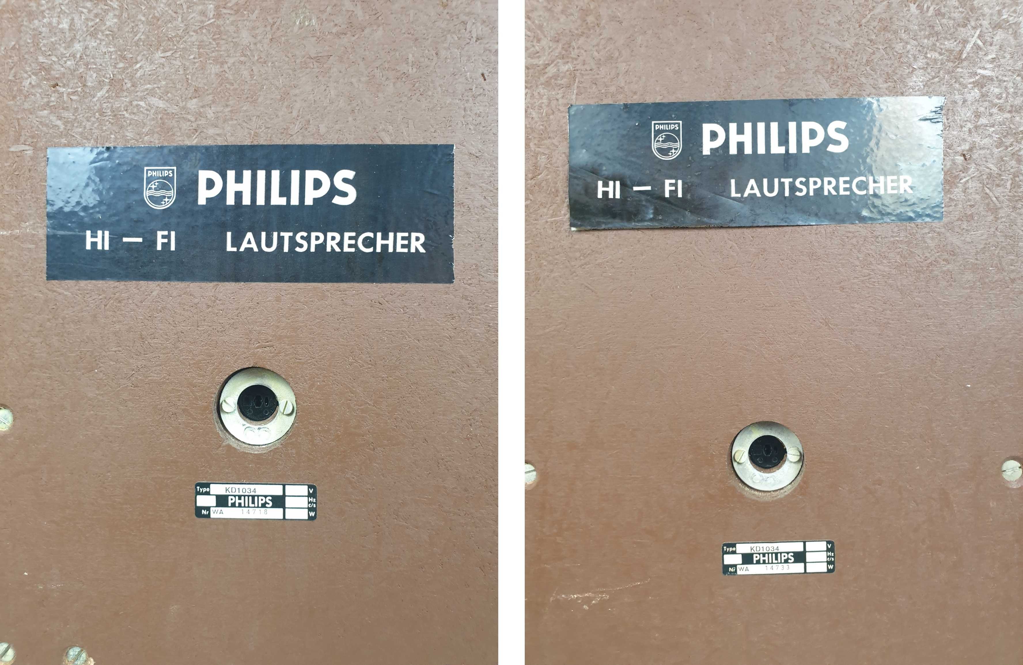 PHILIPS KD1034 Kolumny Głośnikowe HiFi Vintage 1965r Loft Mid Century