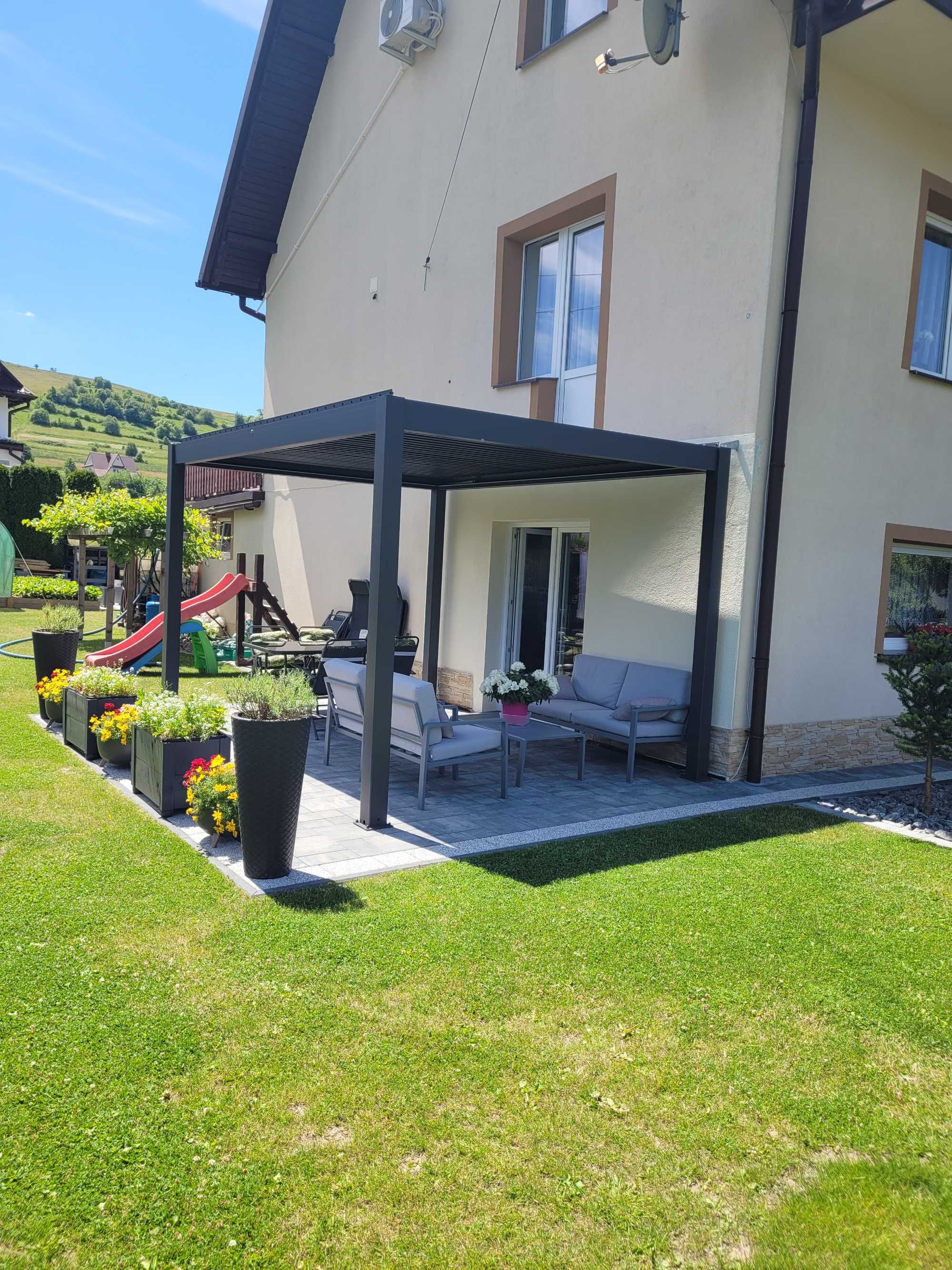 Pergola tarasowa elektryczna zadaszenie tarasu 300x300 dostawa gratis