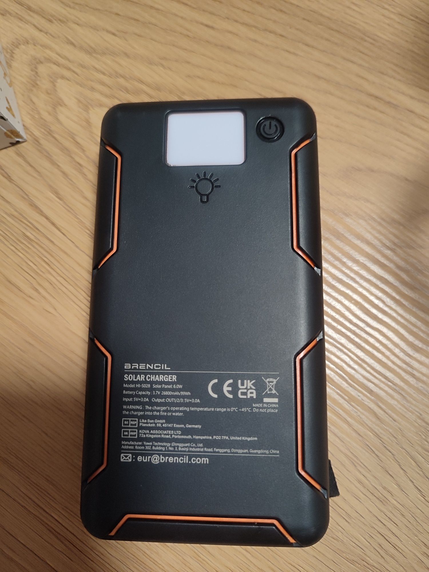 Powerbank solarny BRENCIL, ładowarka solarna 26800mAh