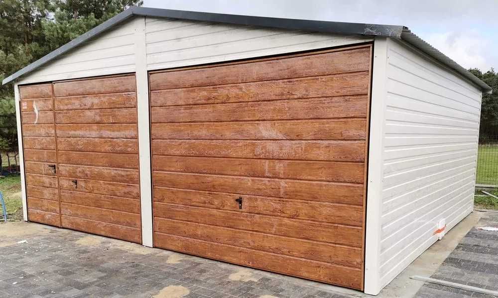 Garaż blaszany podwójny 6x5, 6x6, 6x7, 7x5 - Blaszak Antracyt  Grafit