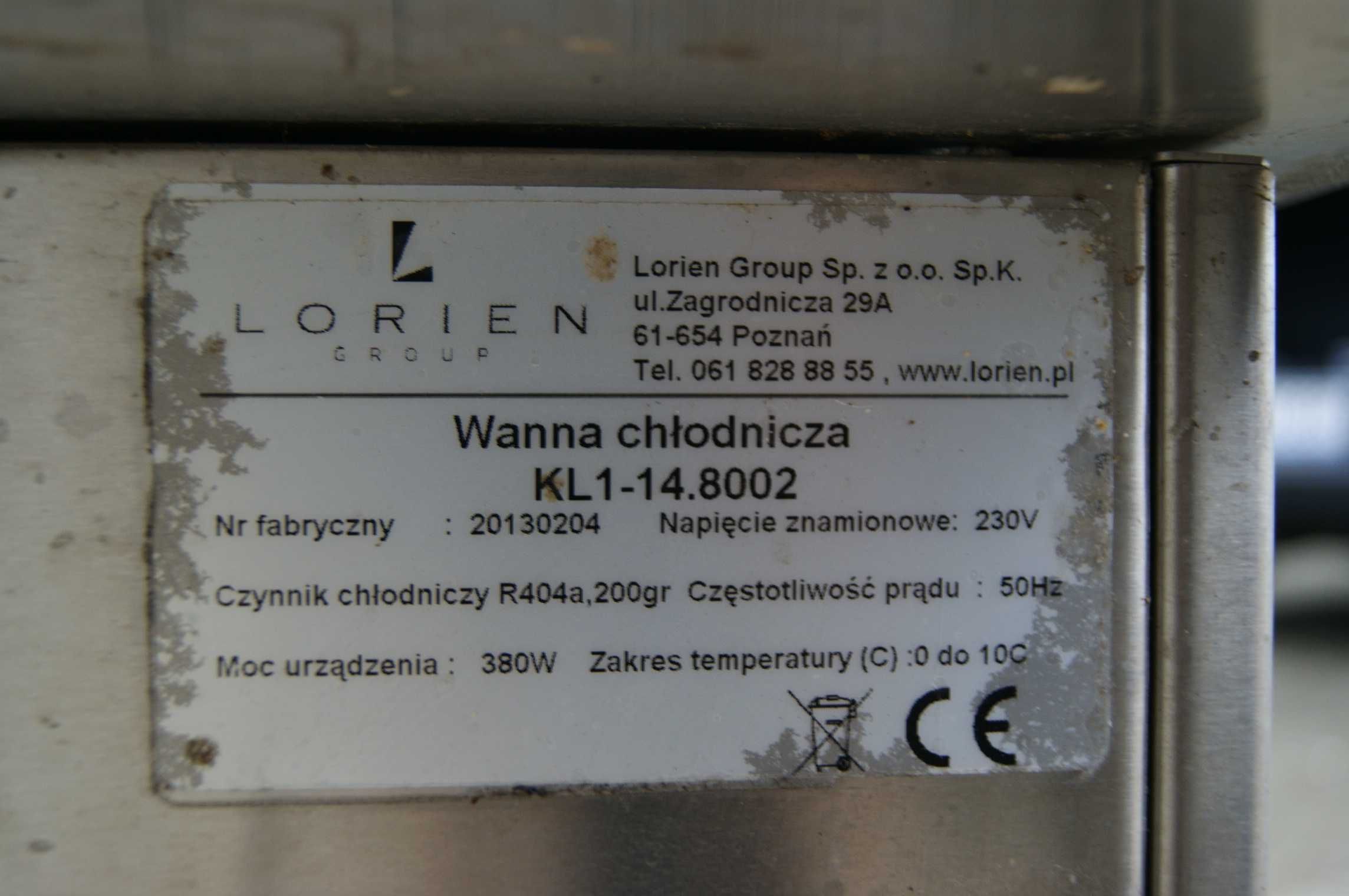Wanna chłodnicza z nadstawką oświetleniową 230V Lorien  2xGN1/1
