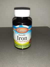 Carlson, Ferro Mastigável, Morango Natural, 30 mg, 120 Comprimidos