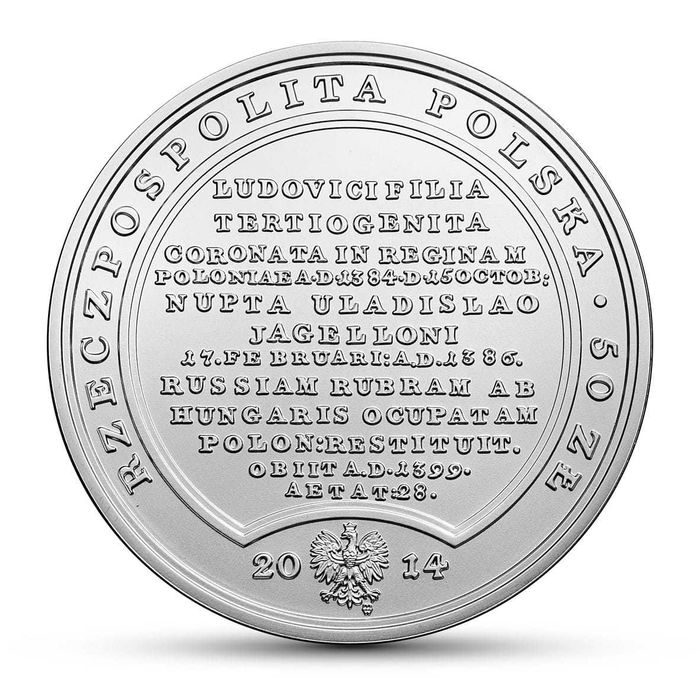 SSA Jadwiga Andegaweńska - moneta 50 zł 2014 r.