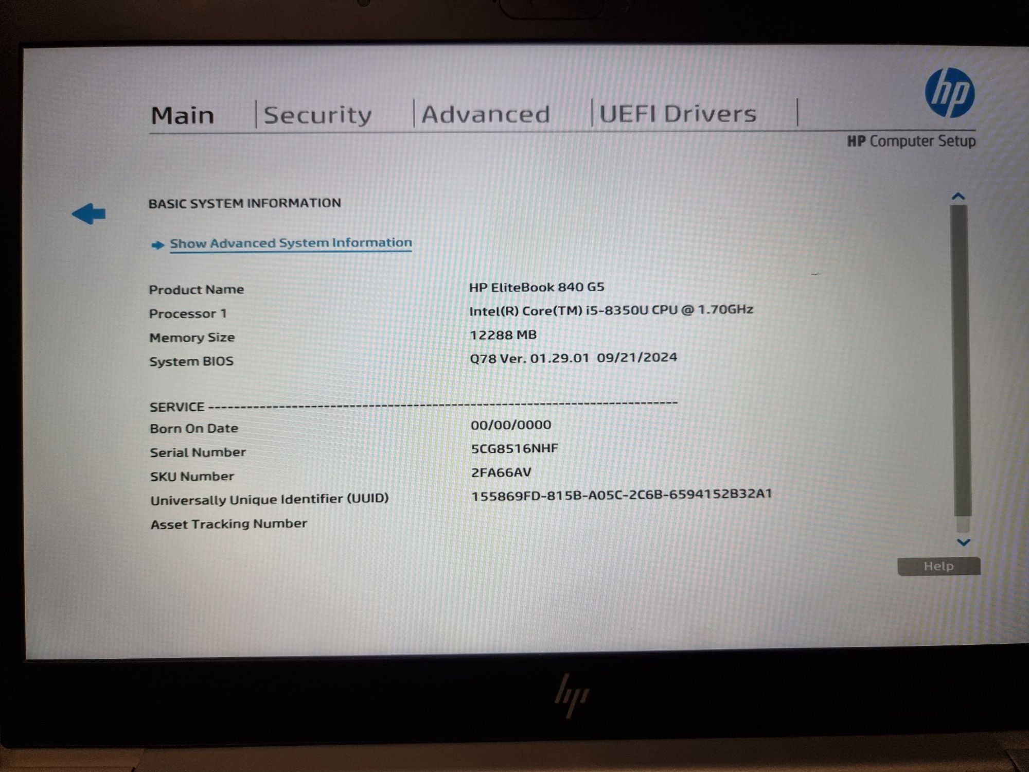 HP EliteBook 840 G5, i5 8350U, 12GB ram DDR4, SSD NVME 256GB.