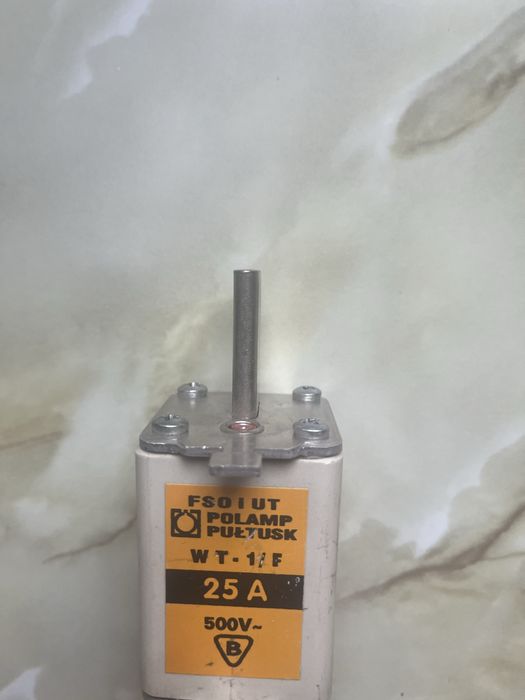 Nieuzywana Bezpiecznik topikowy POLAMP Pułtusk WT-1/F 25A 500V