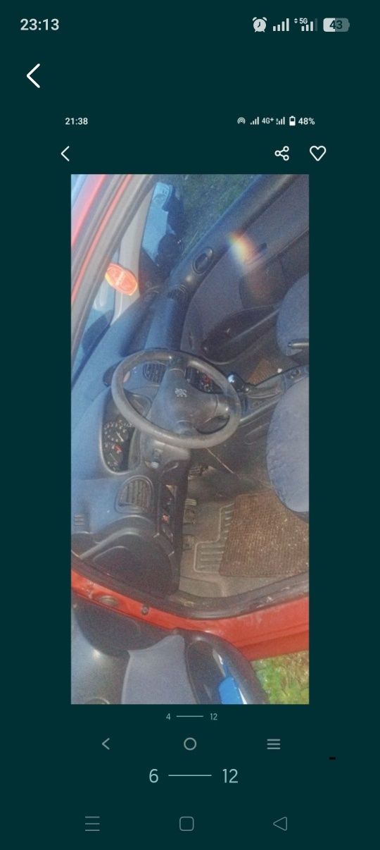 Peugeot 206 1.1 gasolina so peças