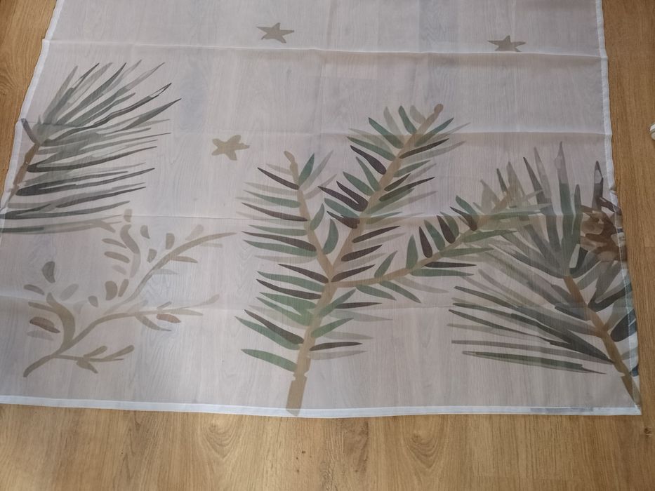 2 firany zimowe gałązki gwiazdki 133x164 cm