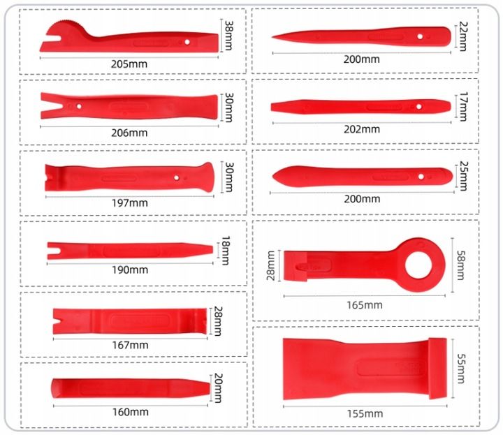 Zestaw Narzędzi Do Demontażu Usuwania Tapicerki Spinek Radia Ściągacze