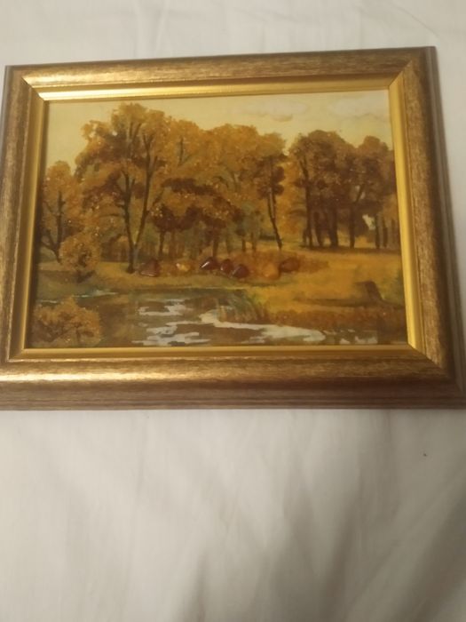 Янтарная картина с биркой 21смх26 см