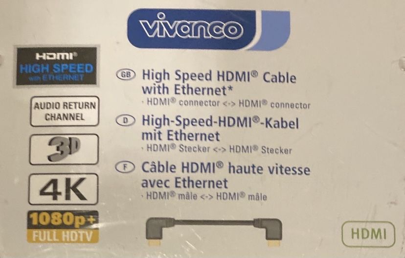 Cabo hdmi 3 metros vivanco alta velocidade