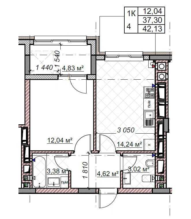 Продаж 1-кімнатної квартири, новобудова ЖК TWINS RESIDENCE Біла Церква