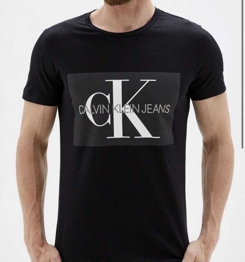 Чоловічі футболки Calvin Klein СК Келвин Кляйн чёрная Белая мужская