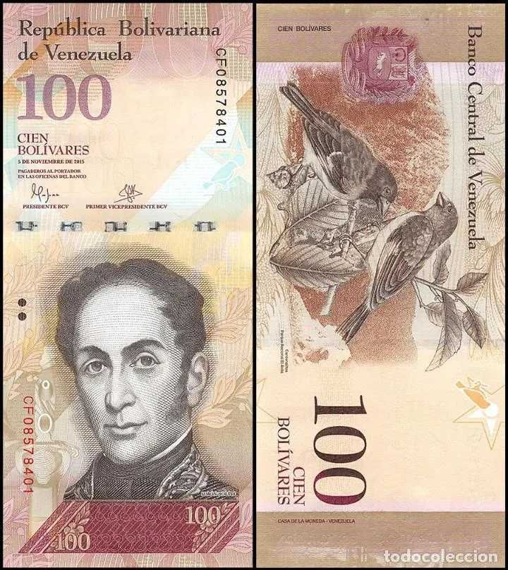 100 notas de 100 Bolívares Venezuelanos