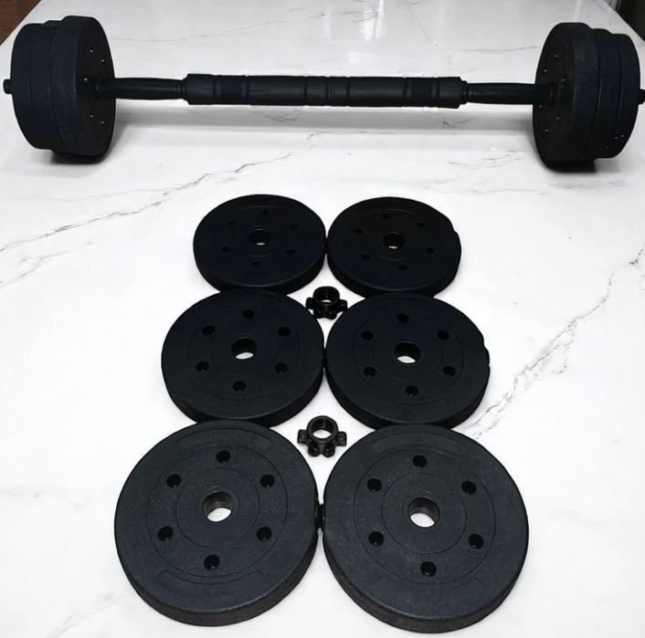 HANTLE 2x10KG regulowane bitumiczne gryf łącznik +20KG obciążenia NOWE