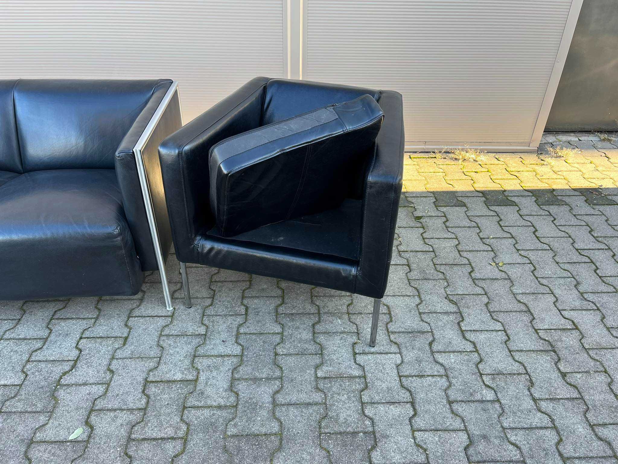 Fotel skórzany Ikea Klappsta czarny okazja!