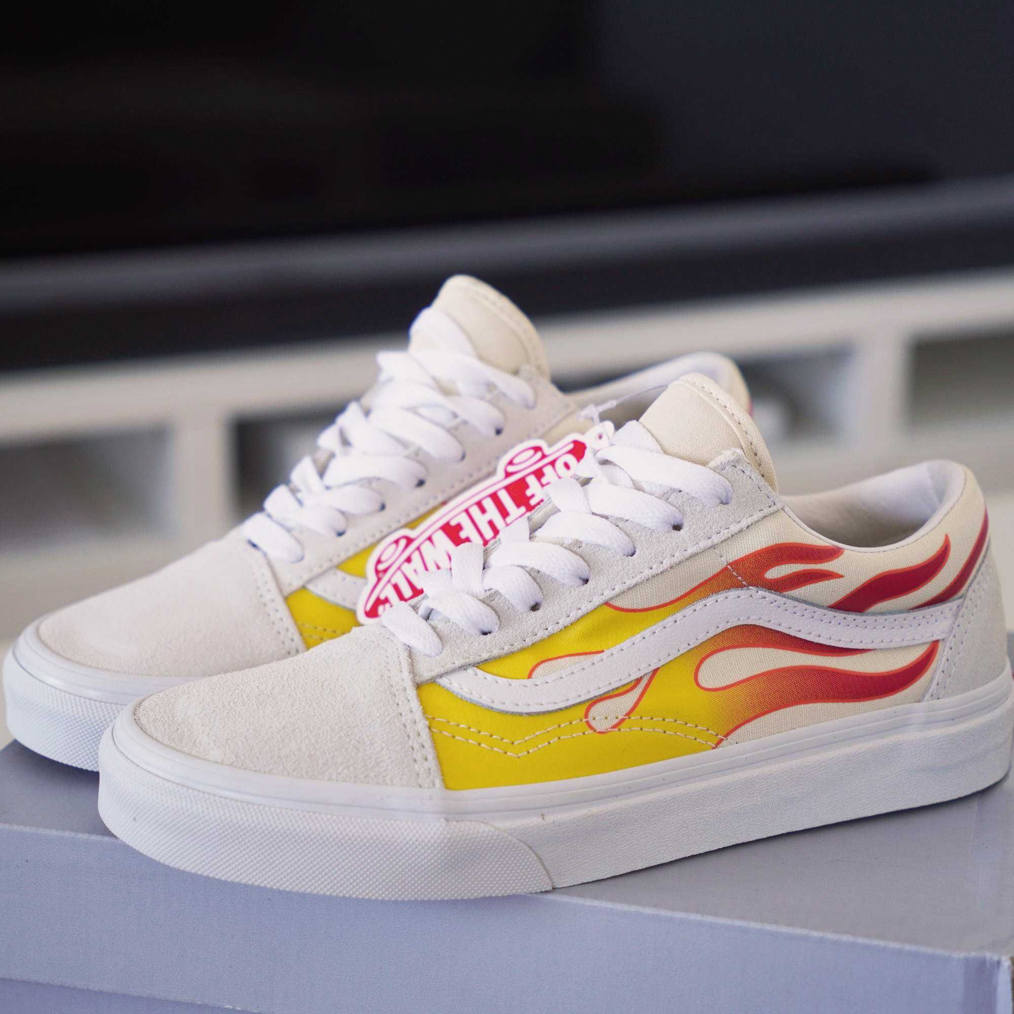 Buty VANS Old Skool Flame - białe - r. 36.5 - oryginalne