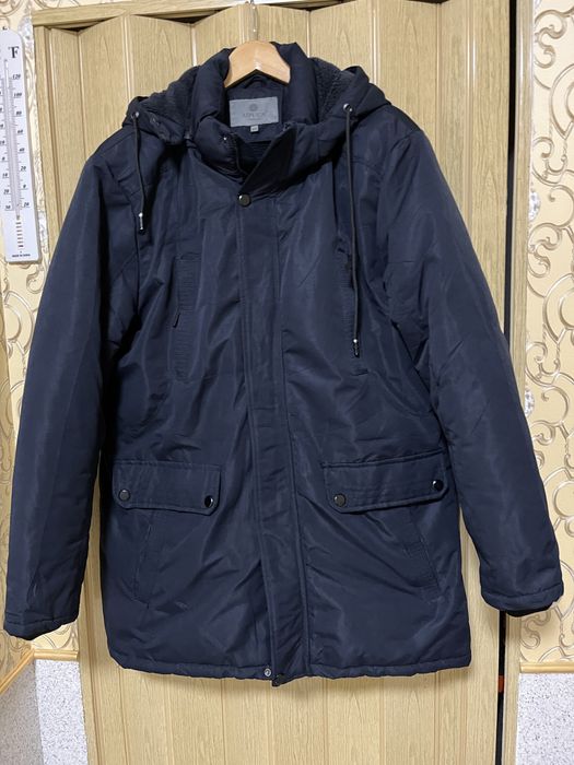 Зимова куртка чоловіча утеплена з капюшоном, 54-56 розміру