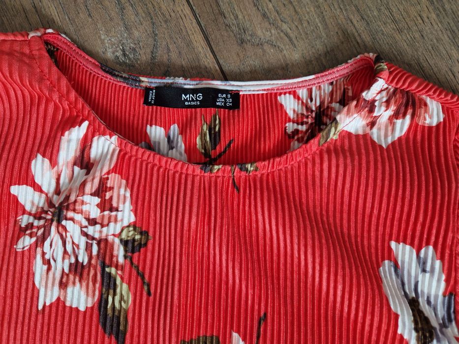 Vestido Mango S plissado