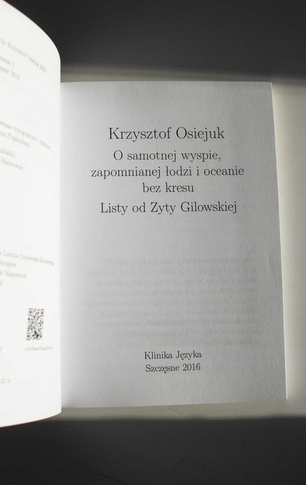 O samotnej wyspie, zapomnianej łodzi i .. Listy od Zyty Gilowskiej