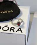Серебряное кольцо Pandora s925 ale "Червоне серце" "Злая королева"