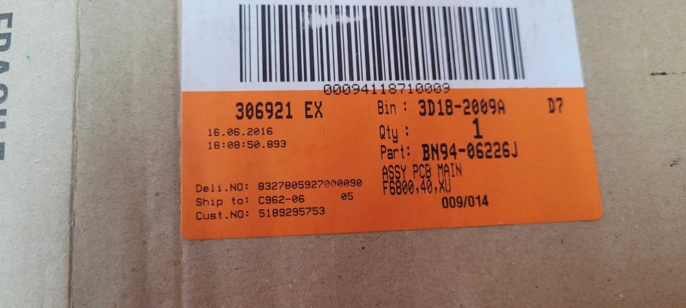 Шасі Майн плата SAMSUNG UE40F6800 Main Board BN94-06226J BN41-01958A