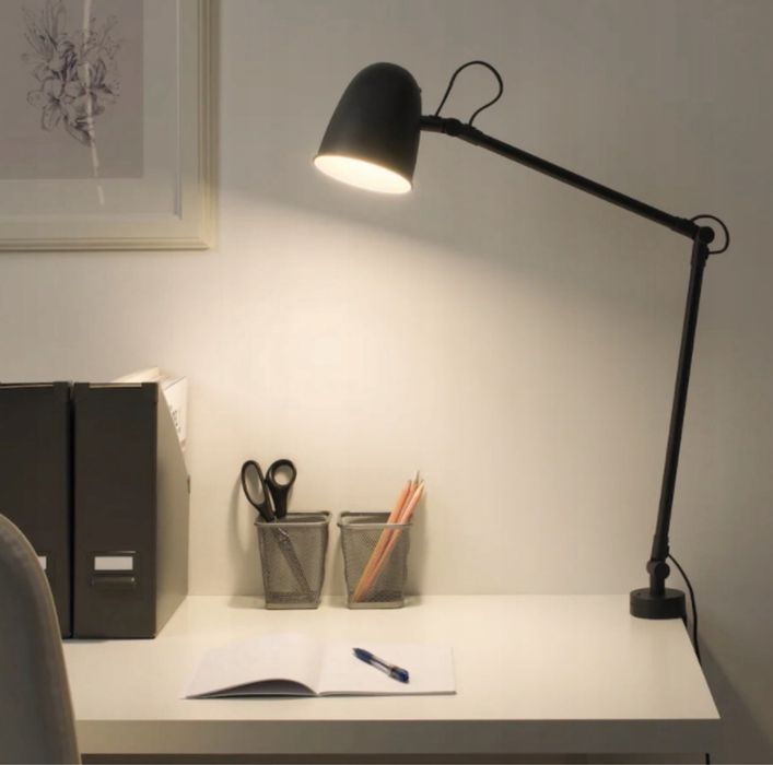 IKEA  Skurup lampka ścienna  biurkowa czarna