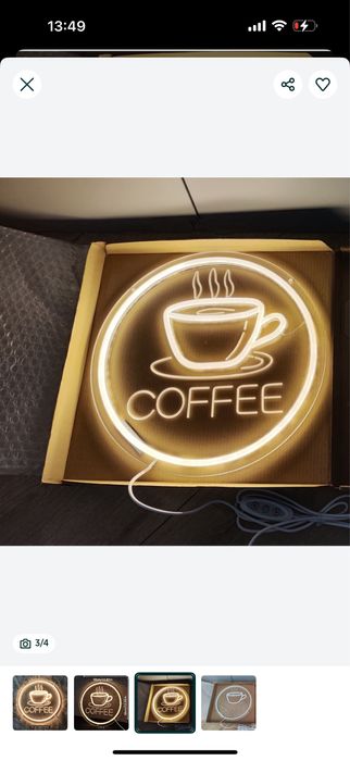 Вивіска неонова для кафе