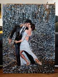 "jesienne tango" Obraz akrylowy ręcznie malowany 60x80 cm