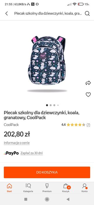 Plecak szkolny Coolpack 25 litrow kl. 3-8