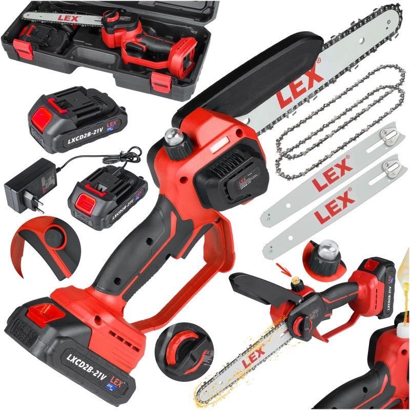 Аккумуляторная цепная пила бесщеточная LEX LXCMS8-21V (20см) Чехия