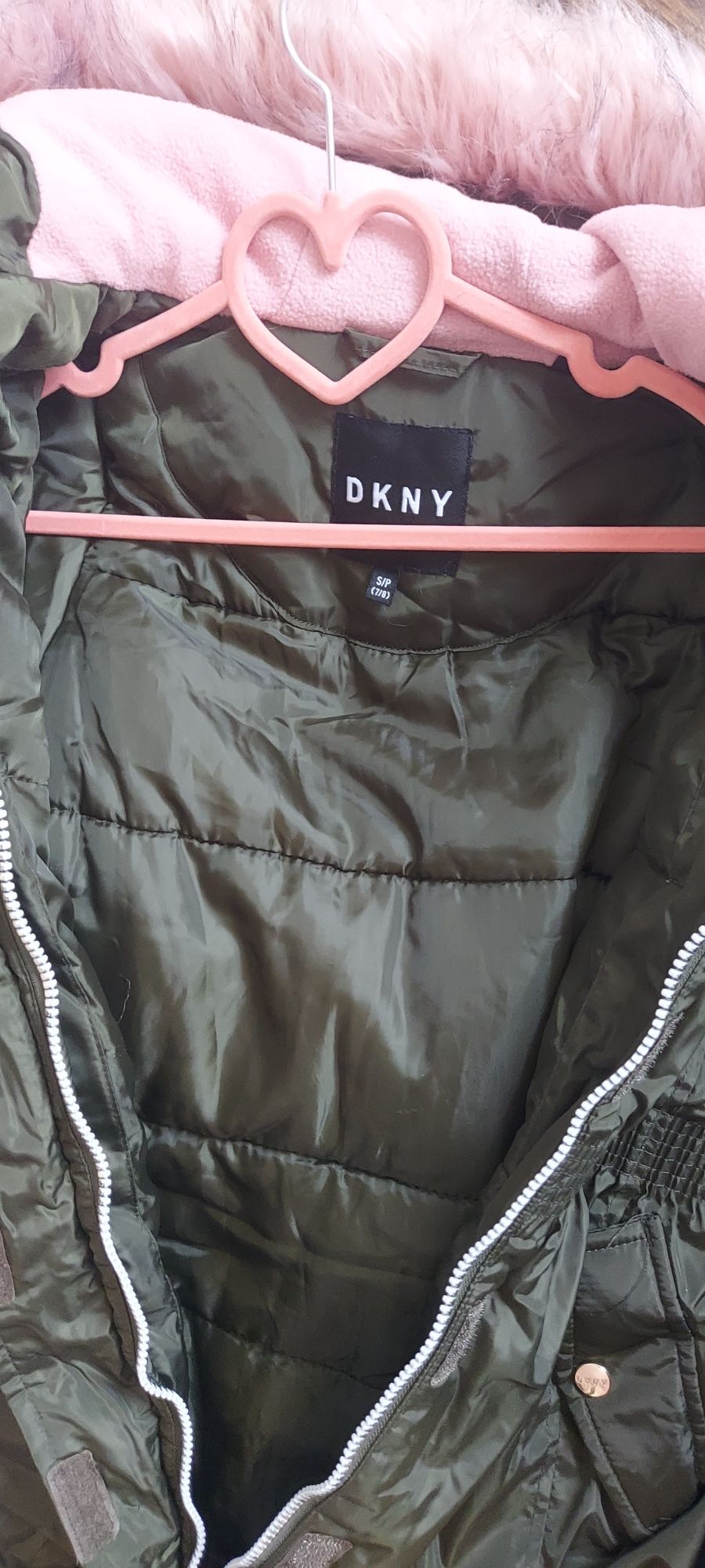 Kurtka parka DKNY 7 / 8 134  / 140  zielona stan idealny