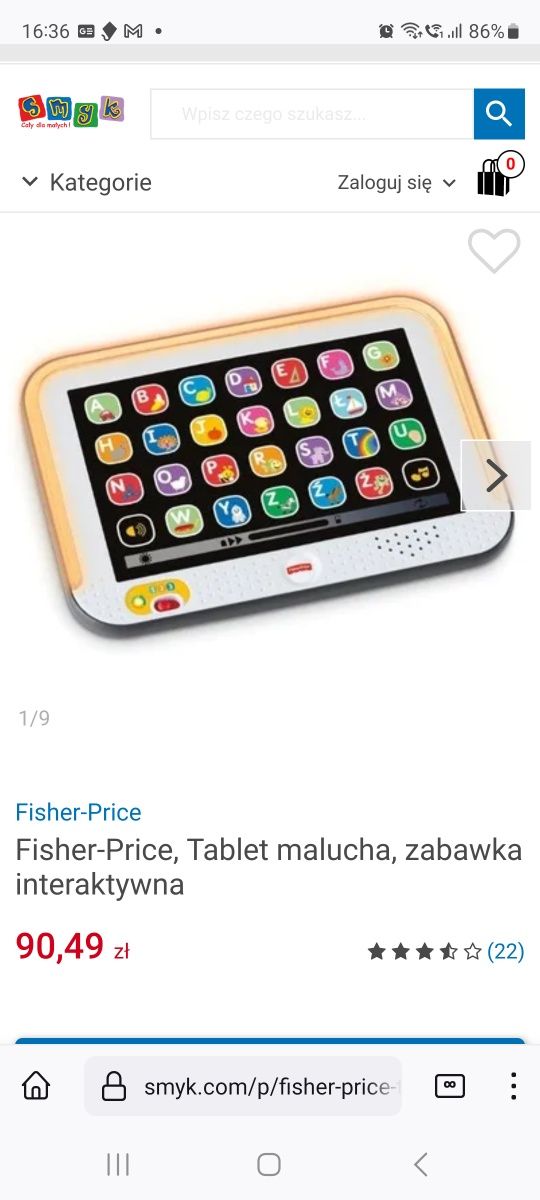 Zabawka tablet Fisher price