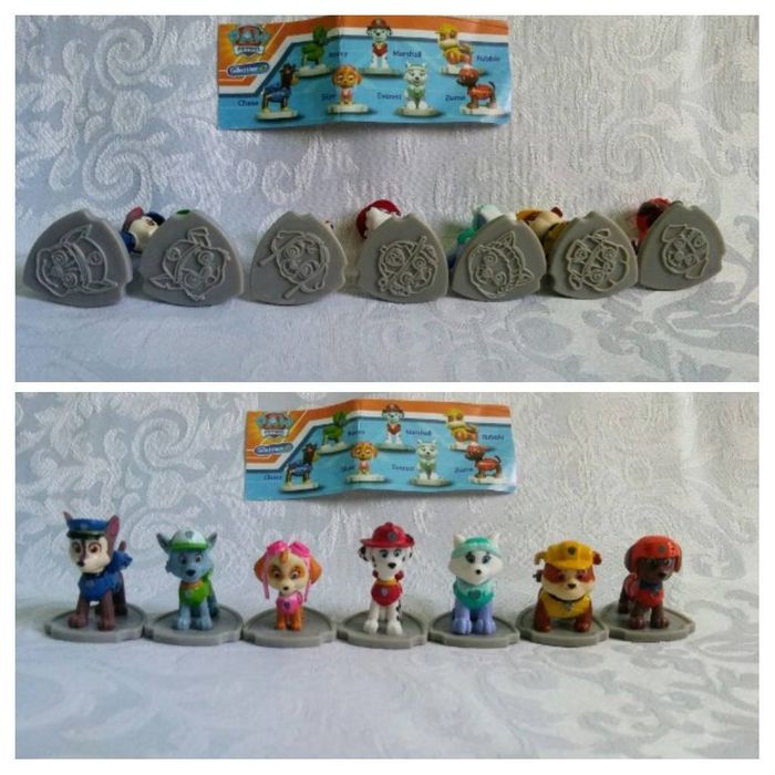 psi patrol, komplet, stempelki, figurki, skye, everest, marshall tort