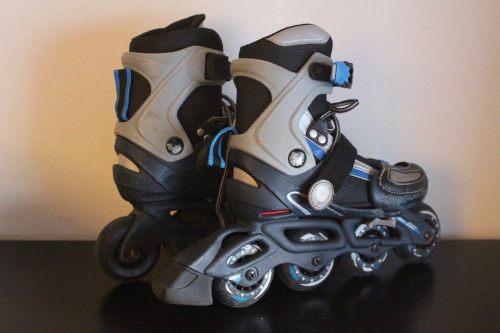 PATINS em linha reajustáveis n29/32 + CAPACETE + PROTECÇÕES
