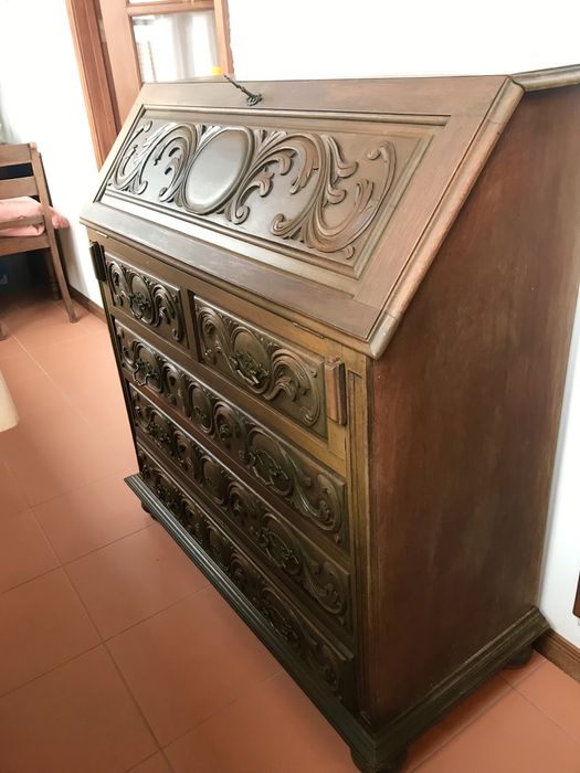 Papeleira escrivaninha em Mogno antiga