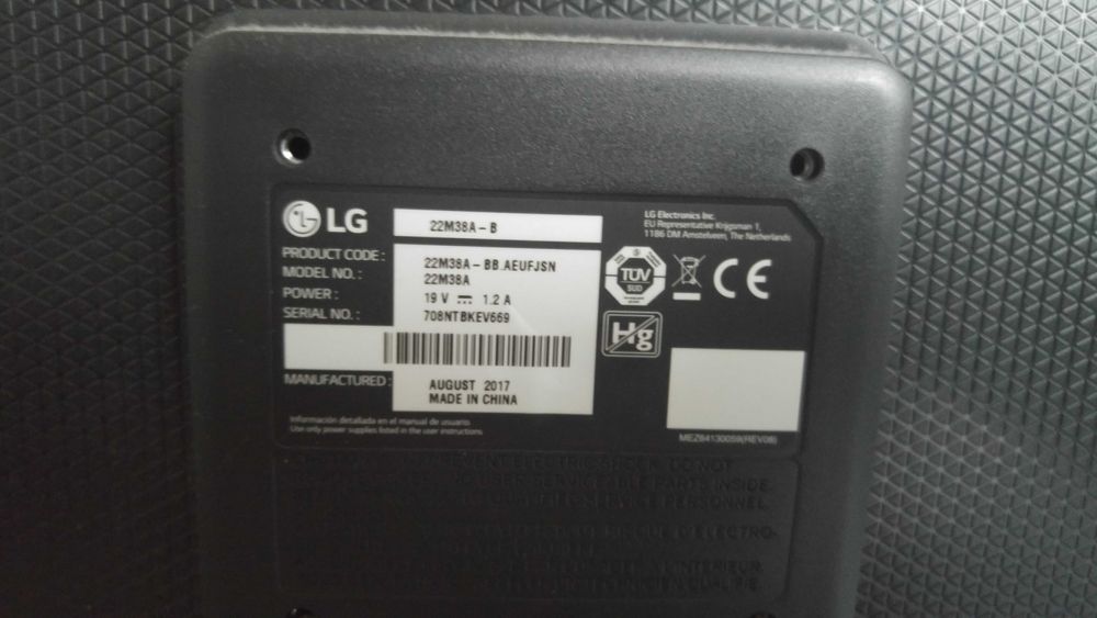 Monitor LG 21.5"  modelo 22M38A