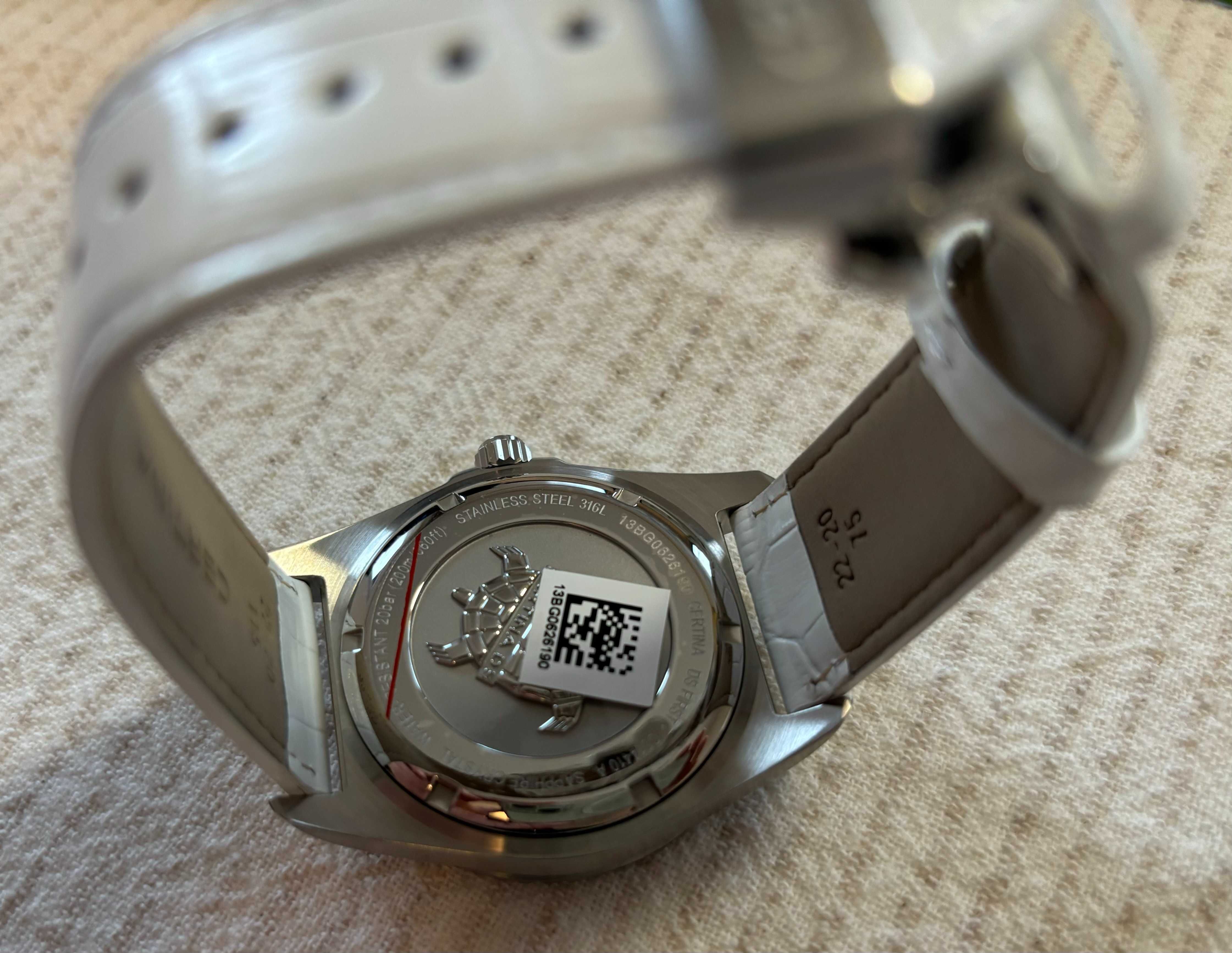 nowa CERTINA biały zegarek męski damski unisex 41mm szafir i ceramika