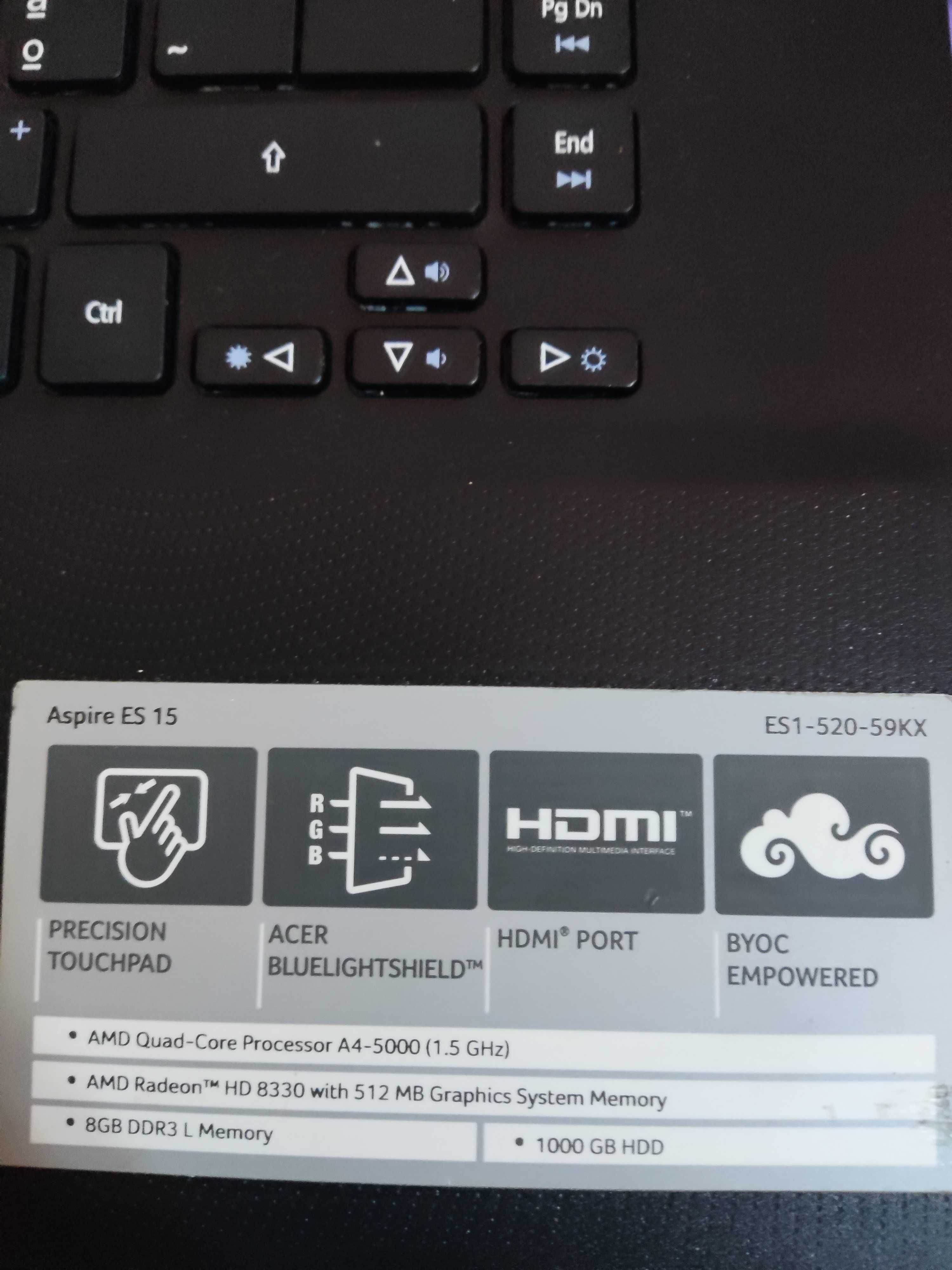 ACER ES1-520 ES1-520-59KX Top Cover Palmrest + Teclado