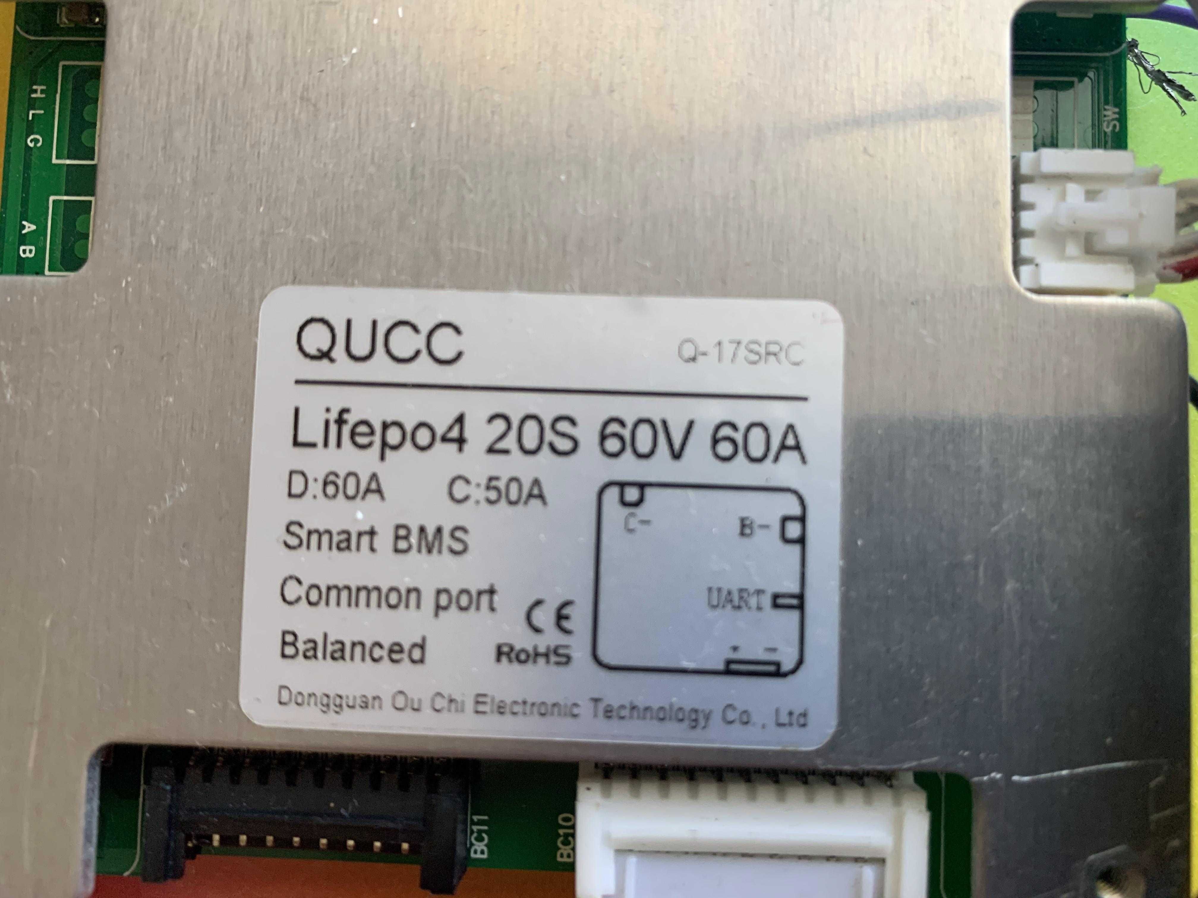 Плата Баланса BMS QUCC Lifepo4 20S 60V 60A