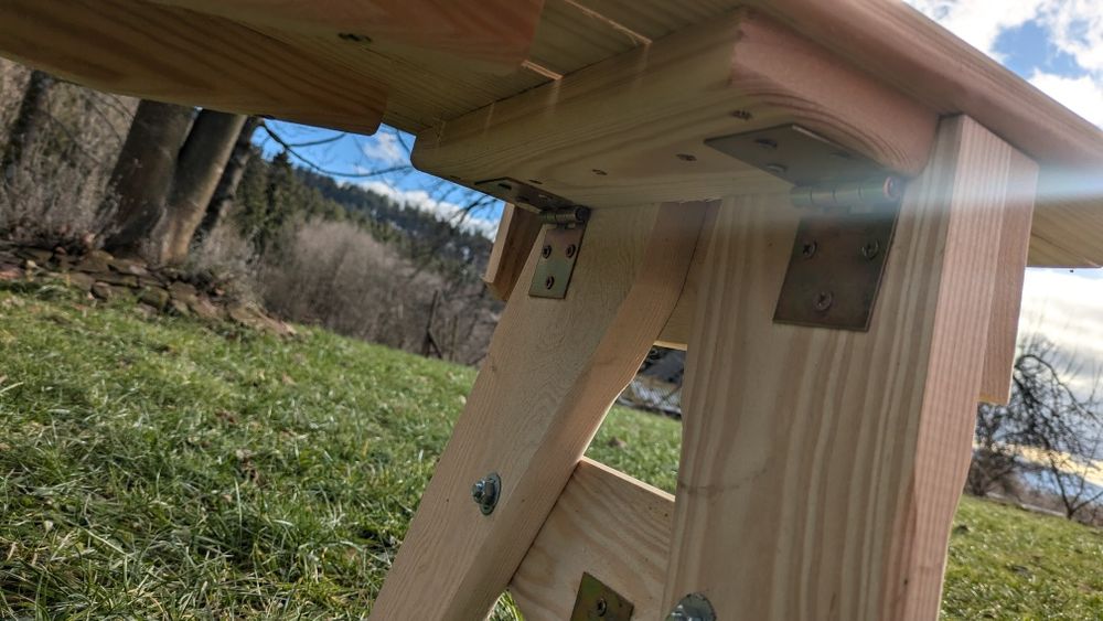 KOMPLET OGRODOWY składany 70X160 ławki z oparciami