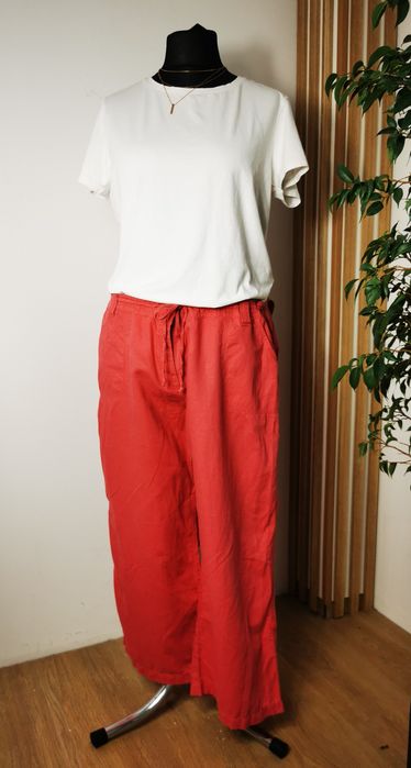 Spodnie lniane, bawełniane, szerokie, cherokee, rozmiar 18, 46, XXXL