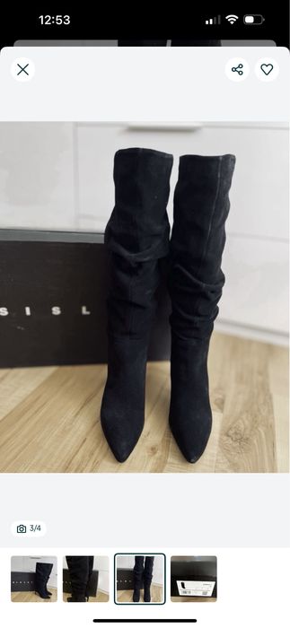 Ефектні натуральні замшеві чоботи Sisley zara