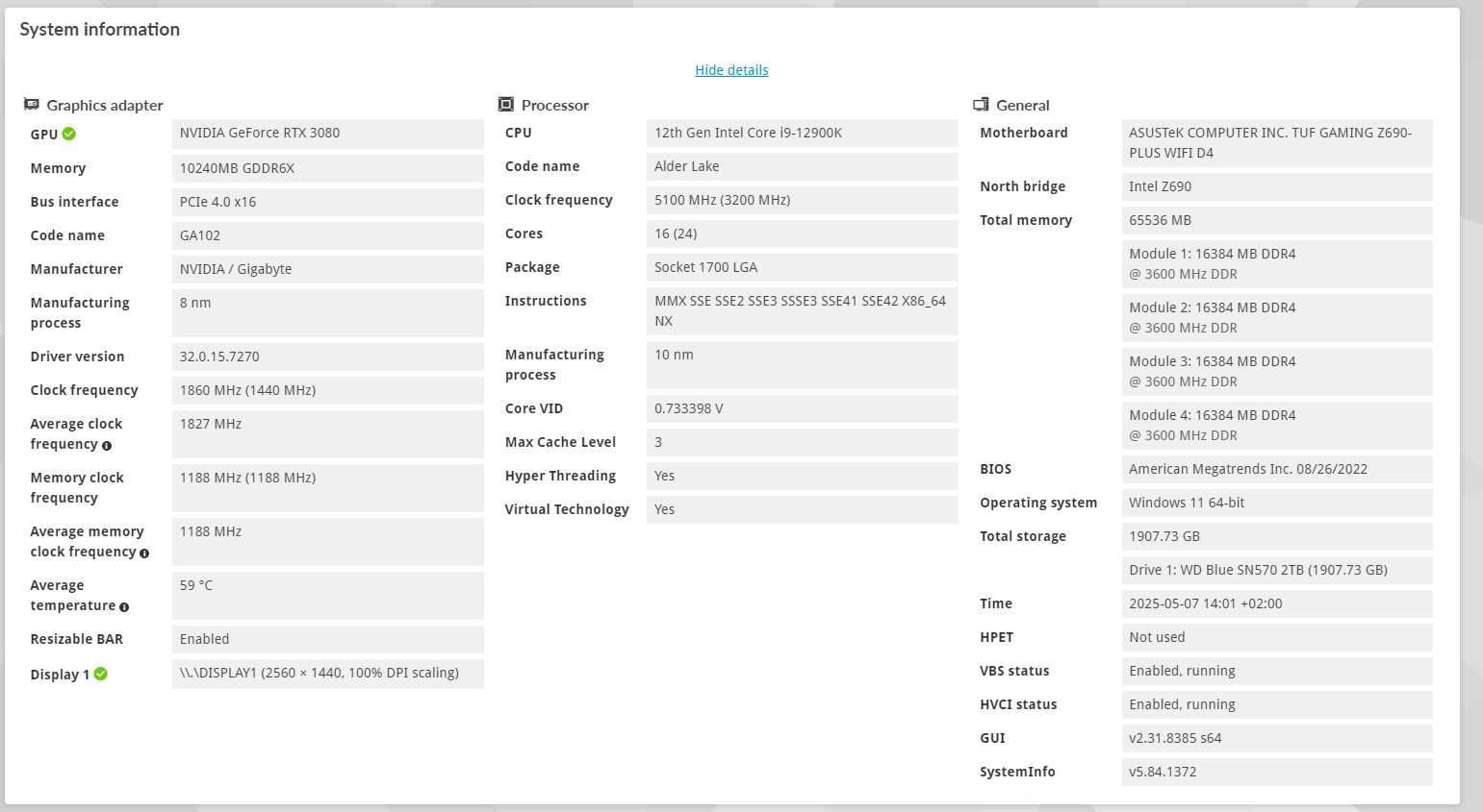 Komputer G4M3R ELITE i9-12900K/64GB/2TB/RTX3080
