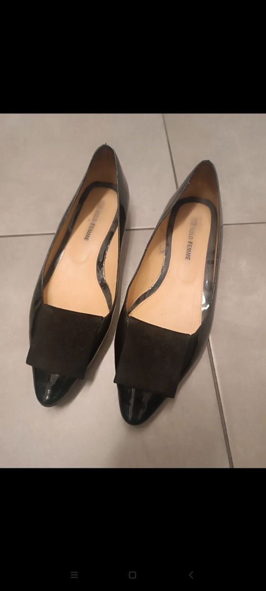 Balerinki buty na płaskim obcasie