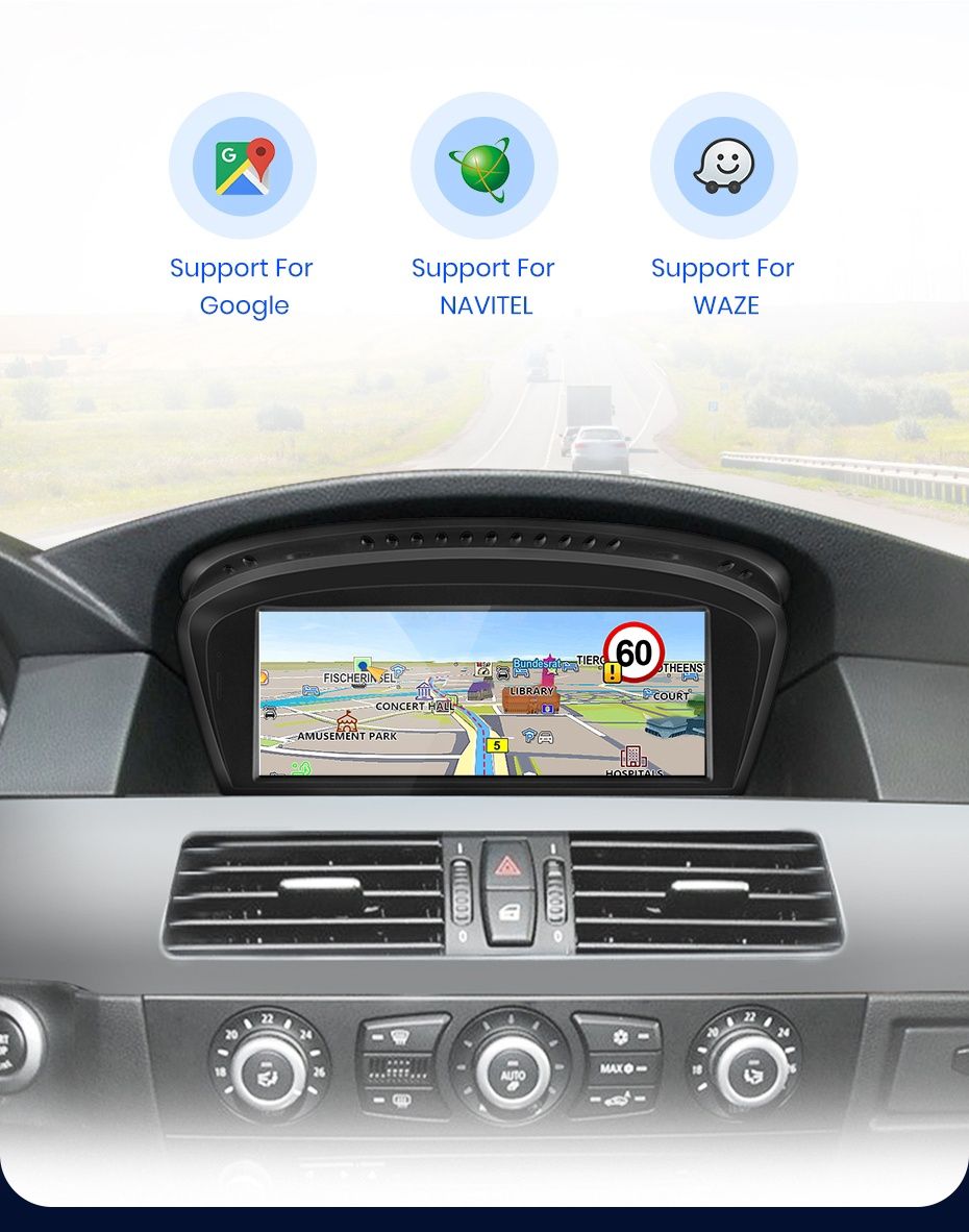 Rádio Android Auto Carplay BMW série 5 E60 E90 8-Core 4/64GB GPS 4G